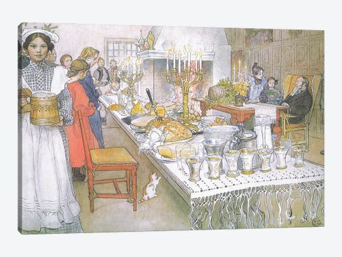 Carl Larsson Christmas Eve Giclee Canvas Print Paintings Poster Reproduction