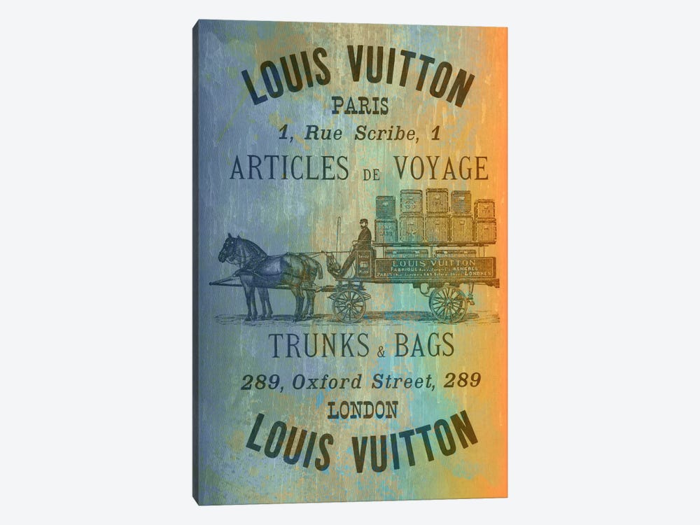 Vintage Woodgrain Louis Vuitton Sign 2 Canvas... | 5by5collective | iCanvas