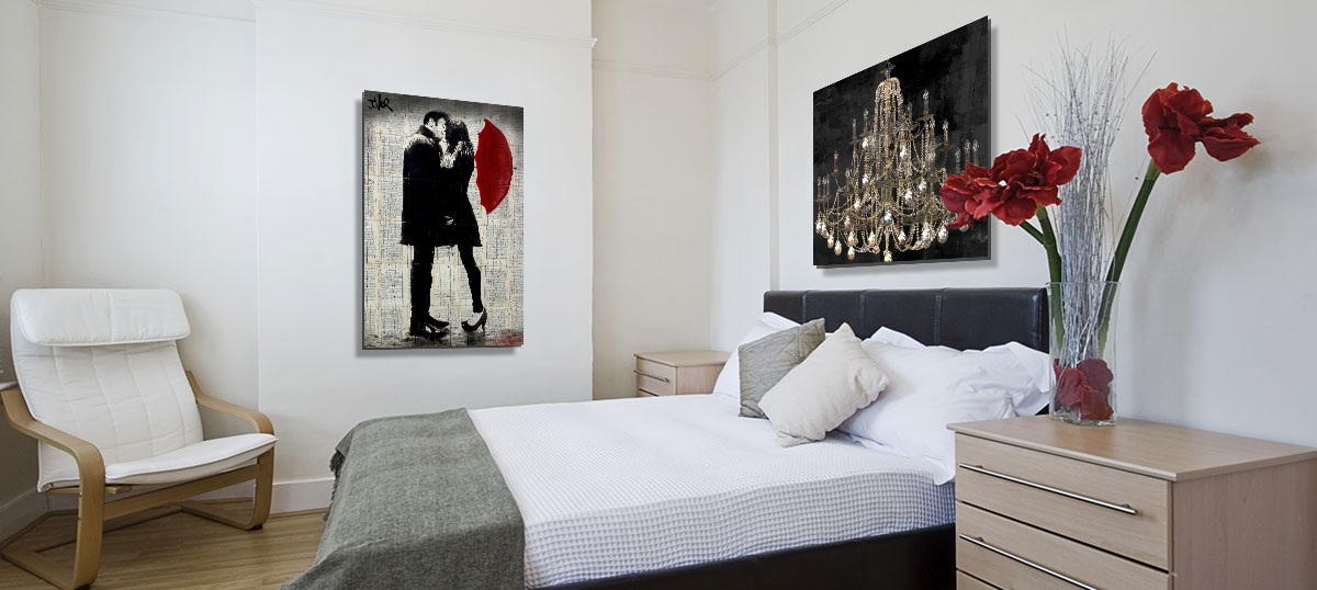 modern romantic bedroom art prints | icanvas
